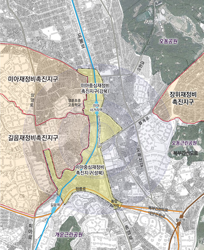 강북 미아 균형발전촉진지구(강북구 미아4,5동, 미아삼거리 일대 )  위치도